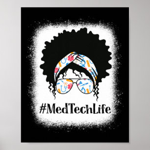 Med Tech Zwarte Afro Rommelige Knot Afro-Amerikaan Poster