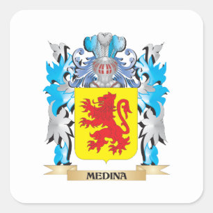 medaillaag over wapens - familiekust vierkante sticker