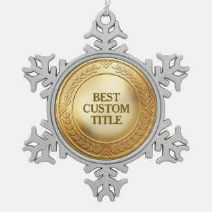 Medaille Aangepast 3D Realistisch Bewerkbaar Folie Tin Sneeuwvlok Ornament