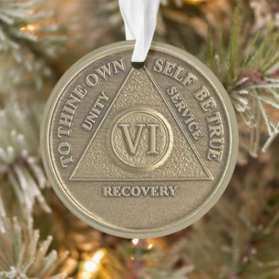 Médaille d'anniversaire de sobriété de 6 ans Nom