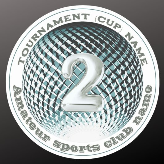 Médaille d'argent 2e place gagnante ronde Sticker
