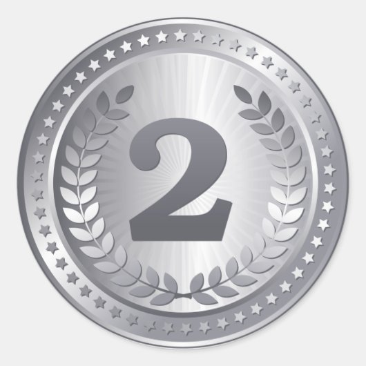 Médaille d'argent 2e place vainqueur autocollant (Devant)