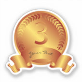 Médaille de bronze et texte personnalisé Sticker g (Recto)