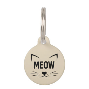 Médaille de chat personnalisée Meow Mignonne