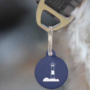 Médaille de chien bleu marine Phare