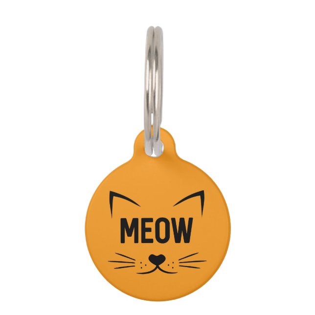 Médaille d'identification chat orange Meow (Devant)