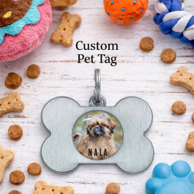 Médaille d'identification pour chien avec photo pe (Personalized Photo & Name Pet ID Tag)