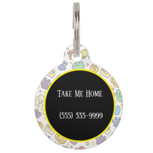 Médaille d'identification ronde pour chien mignonn