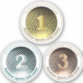 médaille d'or d'argent bronze gagnant rond Sticker (Devant)