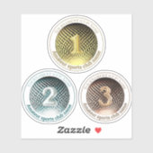 médaille d'or d'argent bronze gagnant rond Sticker (Feuille)