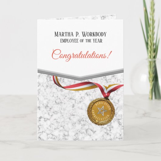 Médaille d'or de marbre Faux employé de la carte d (Devant)