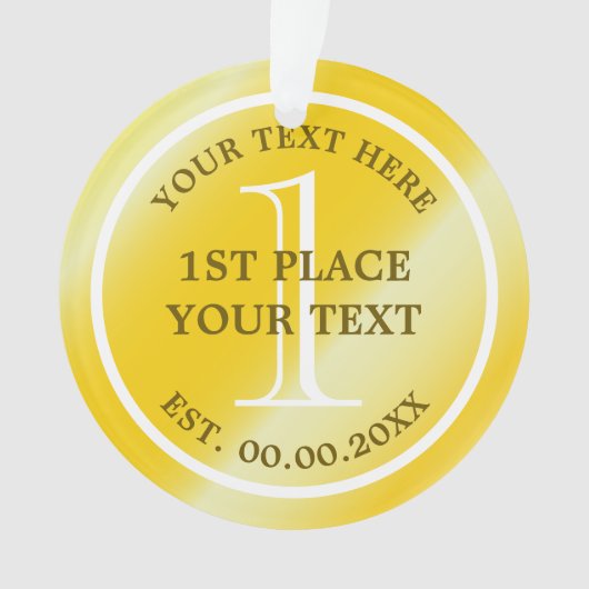 Médaille d'or Ornament pour le premier champion (devant)