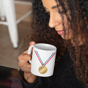 Médaille D'Or Sur Une Mug De Ruban
