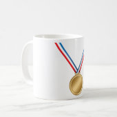 Médaille D'Or Sur Une Mug De Ruban (Devant gauche)