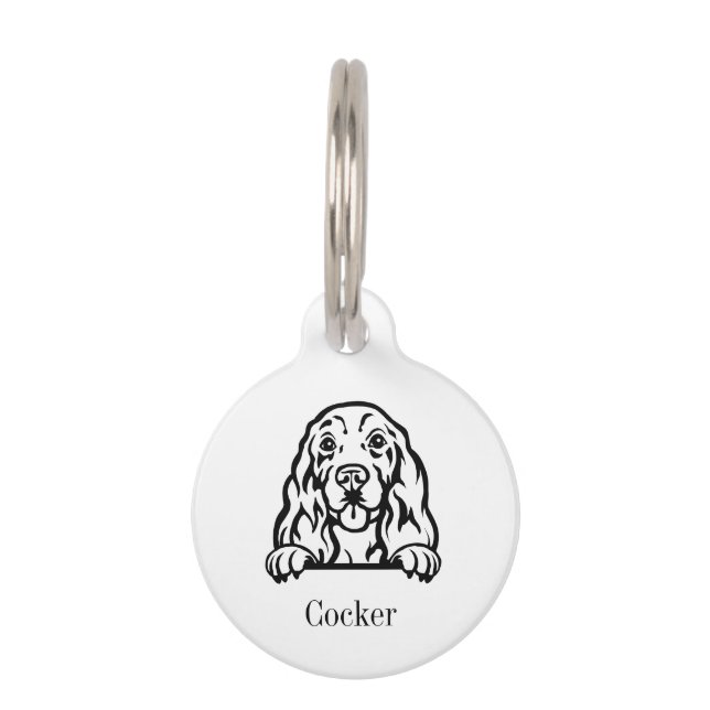 Médaille personnalisée avec nom pour chien Cocker  (Devant)