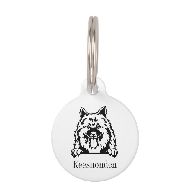 Médaille personnalisée avec nom pour chien Keeshon (Devant)