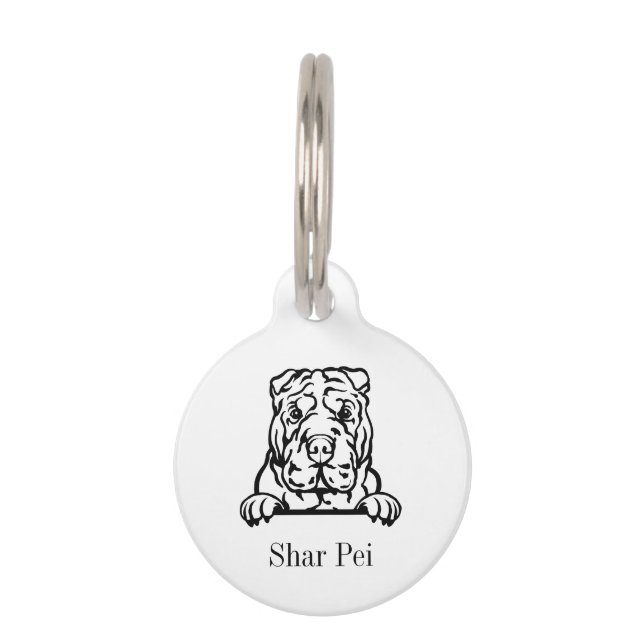Médaille personnalisée avec nom pour chien Shar Pe (Devant)