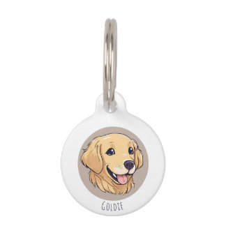 Médaille Personnalisée Chien Retriever Golden Mign