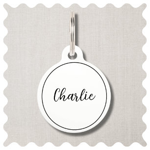 Médaille pour animal de compagnie à écriture blanc
