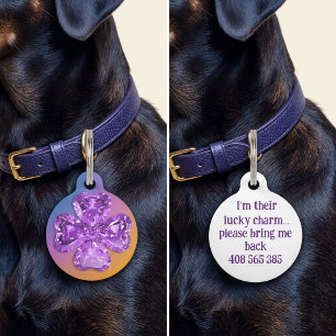 Médaille pour Animal de Compagnie Stylée avec Trèf