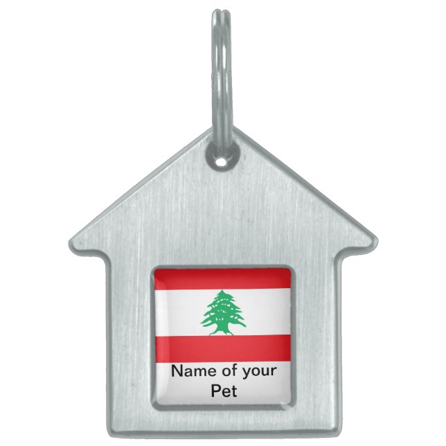 Médaille pour animaux avec le drapeau du Liban (Devant)