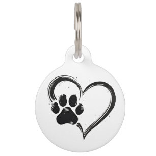 Médaille pour grand chien à empreinte de patte en