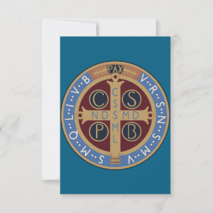 Medaille van de Heilige Benedictus Bedankkaart