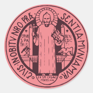 Medaille van de Heilige Benedictus Ronde Sticker