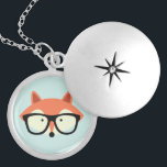 Médaillon Avec Fermoir Cute Hipster Red Fox<br><div class="desc">Image vectorielle adorable d'un mignon petit renard rouge portant une paire de lunettes surdimensionnées.</div>