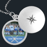 Médaillon Avec Fermoir Nombre fait sur commande d'équipe de nom de<br><div class="desc">Ce collage personnalisé de photo d'hockey de champ comporte vos photos téléchargées, bâtons de hockey entrecroisés de champ, une boule, le nombre et votre choix de votre joueur de texte - team le nom, le nom de l'entraîneur, le nom du joueur, nombre, etc. changent facilement la couleur d'arrière - plan...</div>