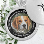 Médaillon Avec Fermoir Pet Memorial Animaux de compagnie Perdre Garde Sym<br><div class="desc">Honorer votre meilleur ami avec un collier de casier photo mémorial personnalisé. Ce collier commémoratif unique est le cadeau idéal pour vous, votre famille ou vos amis pour rendre hommage à votre être cher. Ce casier commémoratif de chien présente un design simple en noir et blanc avec un script décoratif....</div>