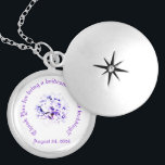 Médaillon Avec Fermoir Violettes élégantes<br><div class="desc">Le design élégant de Violets présente l'image d'un joli bouquet de lavande. Votre message de gratitude ainsi que la date du design des cercles mariages. Conçu dans le cadre de la suite mariage Elegant Violets. Tout le texte est personnalisable.</div>