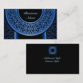 Médaillon bleu Carte de visite 3 (Devant / Derrière)