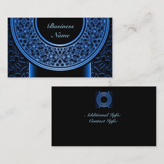 Médaillon bleu Carte de visite 3 (Devant / Derrière)