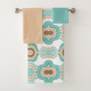 Médaillon bleu/tan/marron coloré