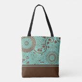 Médaillon bleu-vert et Brown à fleurs (v1) Sac fou (Dos)