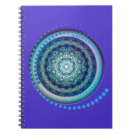 Médaillon bleu violet vert Design Carnet spiral (Devant)