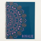 Médaillon Boho Mandala moderne en Turquoise Person (Devant)