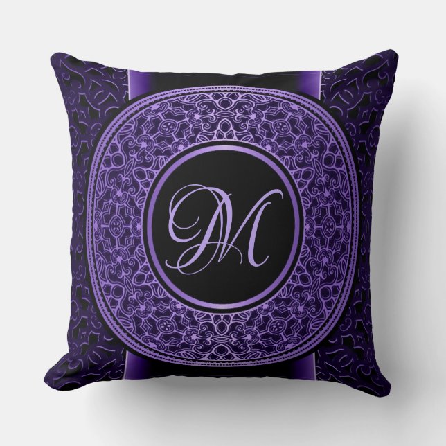 Médaillon Chic Purple Réversible Lisse oreiller (Recto)