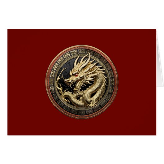 Médaillon de dragon oriental sacré en or sur Velve (Devant horizontal)