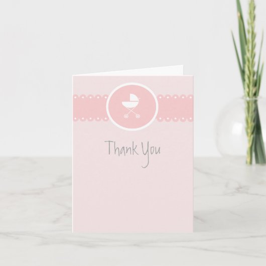 Médaillon de transport de bébé rose Merci Note (Devant)
