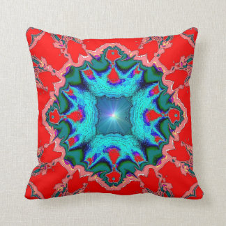 Médaillon de turquoise sur le coussin rouge de