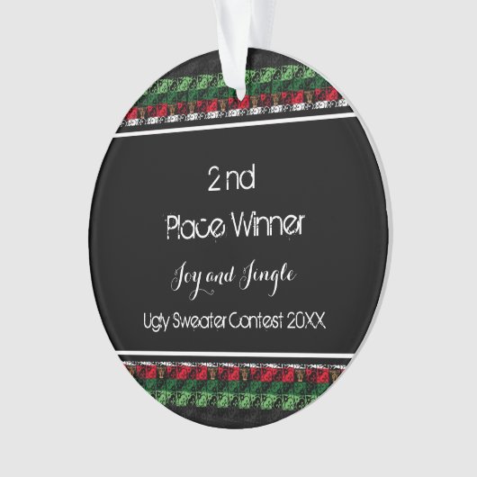 Médaillon élégant Silver Ugly Sweater 2e Place (devant)