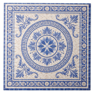 Médaillon Floral Grec – Carreau de Céramique Décor