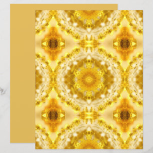 Medaillon in Mosterd Gouden Gele Batik Patroon