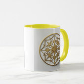 Médaillon Mandala Doré | Tasse à Café Élégante (Devant droit)