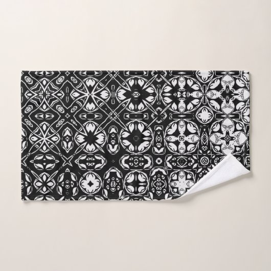 Médaillon Médaillon Motif noir et blanc B (Serviette à main)