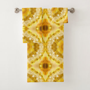Médaillon Motif en Motif Batik Jaune de moutarde