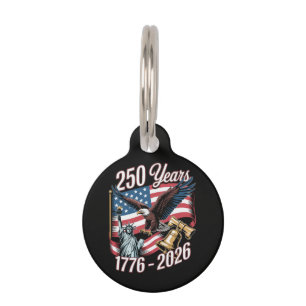 Médaillon Pour Animaux 4 juillet Amérique États-Unis Aigle patriotique