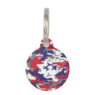 Médaillon Pour Animaux 4 juillet, Jour de l'Indépendance, Gris camouflage